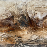 "ohne Titel",  Mischtechnik, Beize, Schellack auf Leinwand 75  x 120